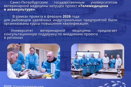 СПбГУВМ запустил проект «Телемедицина в аквакультуре»